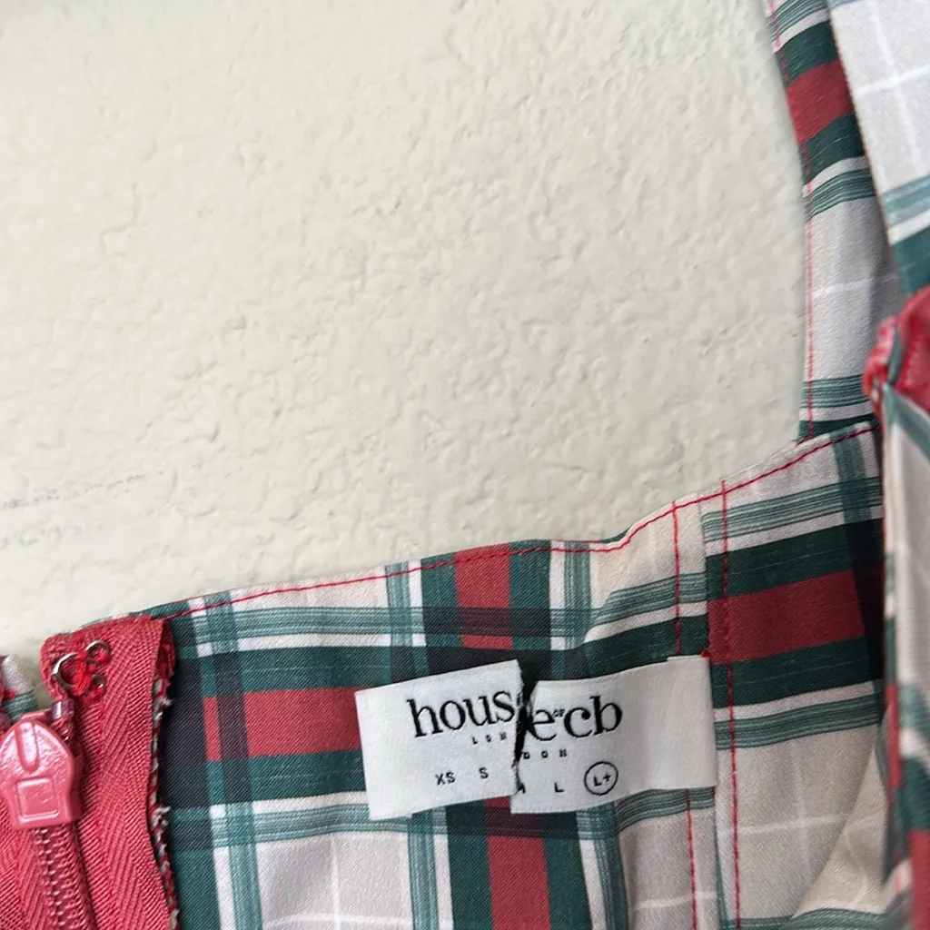 House of CB ‘Eliza’ Red Tartan Corset Midi‎ Dress NWOT Size XL - Image 8
