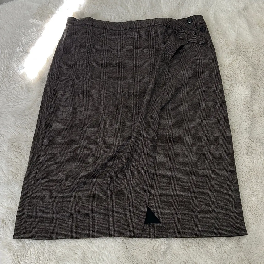 Banana Republic Factory Brown Plaid Blazer Skirt Suit - Image 10