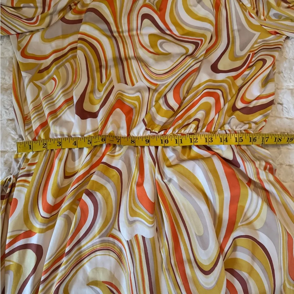 CHELSEA TAYLOR Stylish Multicolor Swirl Jumpsuit Size 2X F30 Orange - Image 11