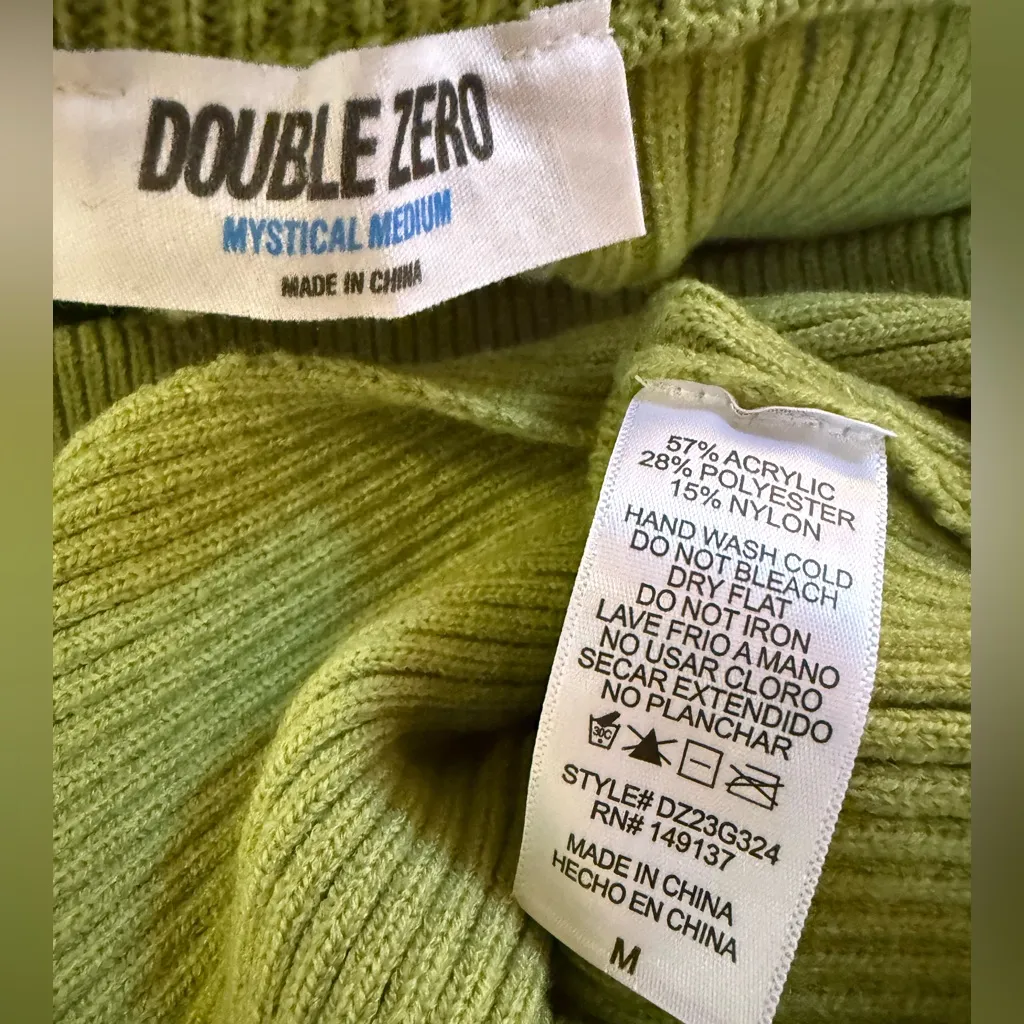 Double Zero Green Midi sweater Skirt size M - Image 6