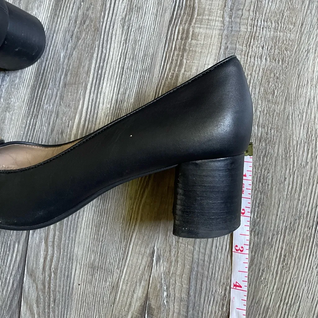 Tory Burch Black Leather Flats with Gold Logo - Image 14