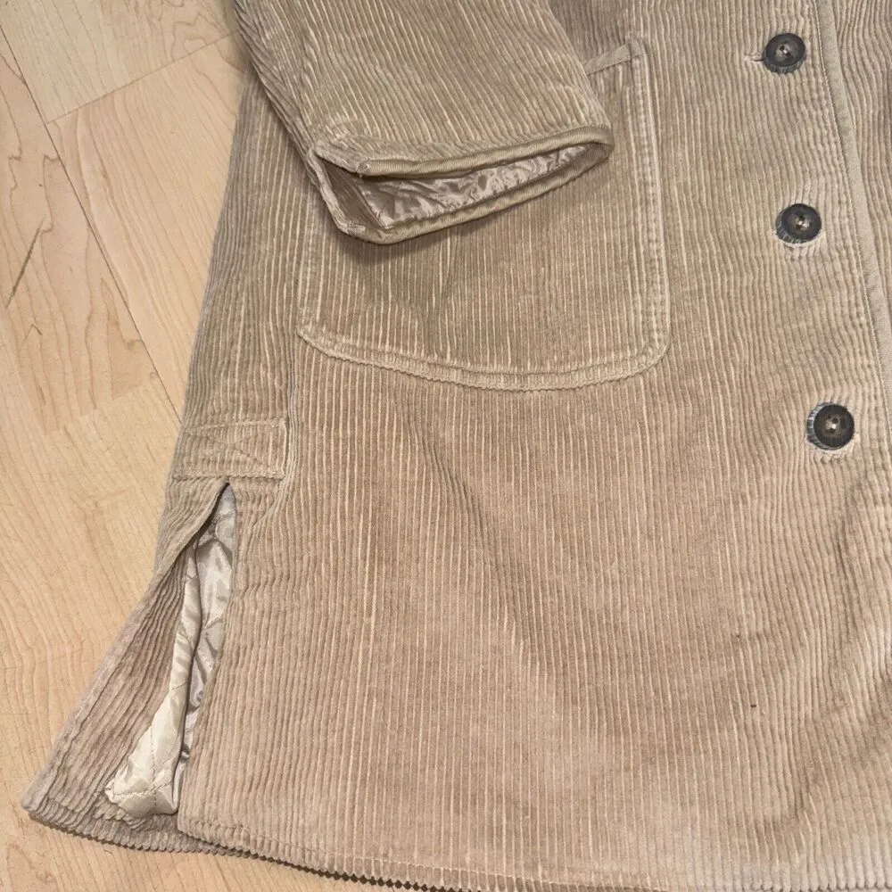 Orvis Corduroy Coat Vintage Beige Button Up Cotton Chore Jacket Women’s 10P - Image 3