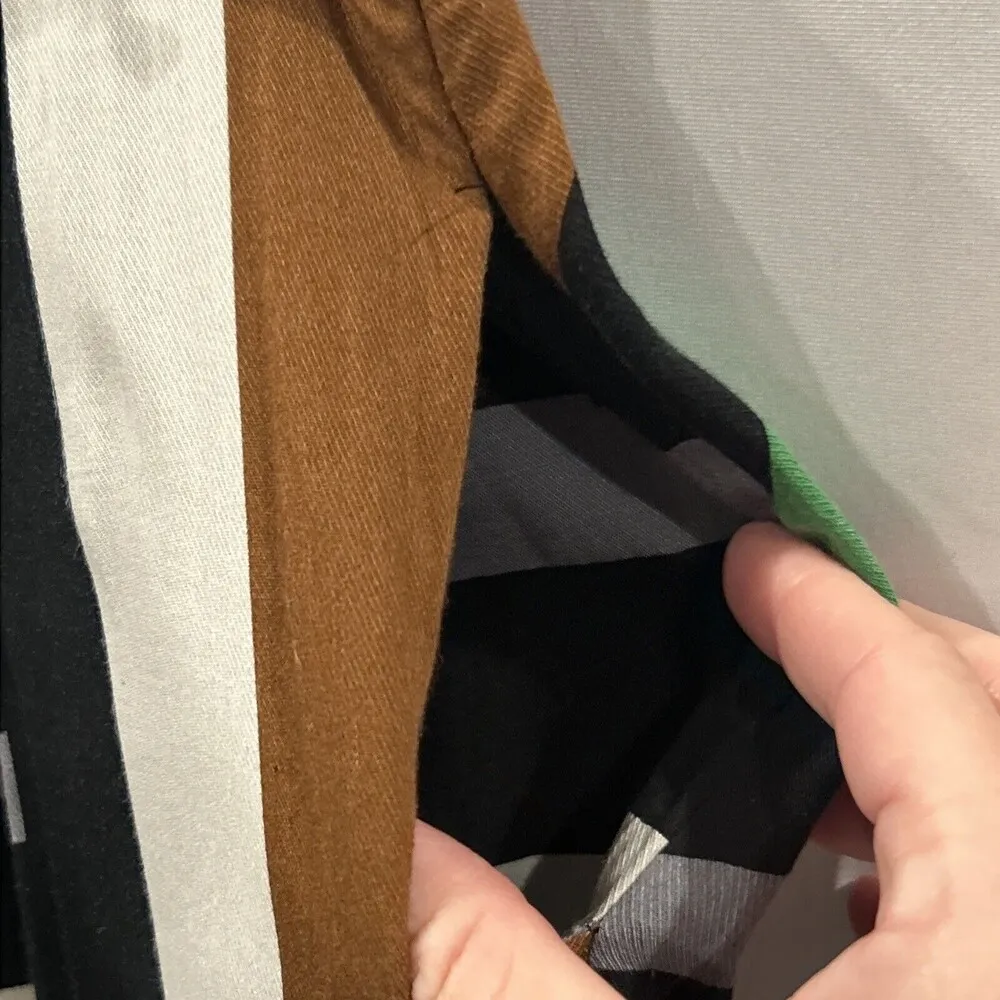 Derek Lam Skirt Womens XS Stripe Design Nation Mini Pockets Grap Surf Parrot - Image 5