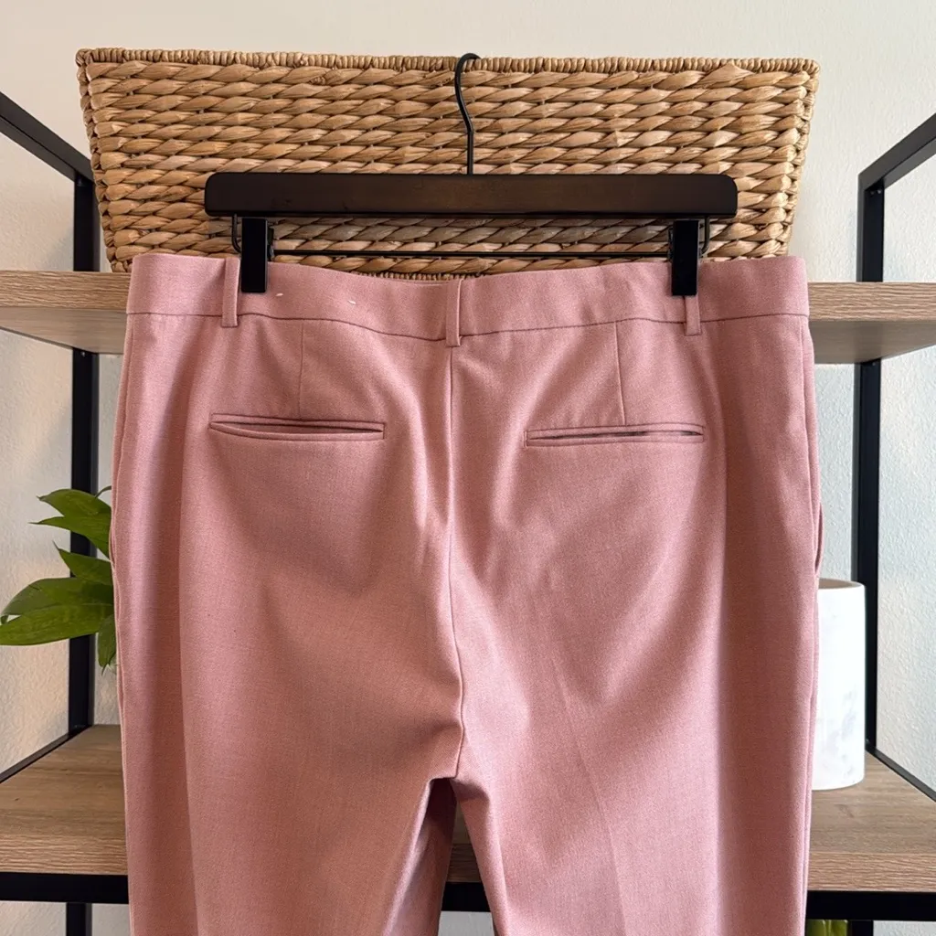 Ann Taylor High-Rise Pink Jacquard Ankle Woven Career Dress Pant Trouser, 12 - Image 6