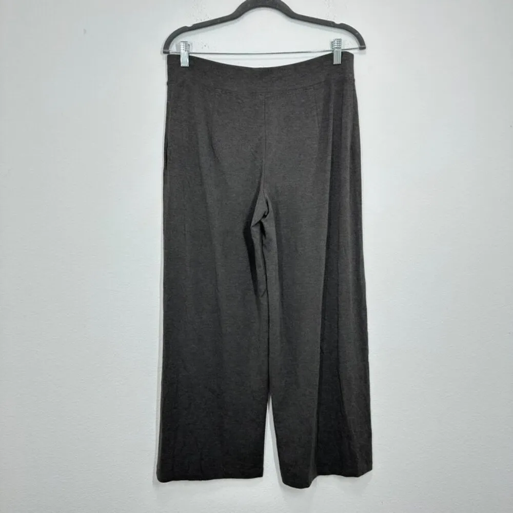 Eileen Fisher Size Small Heather Grey Pull‎ On Wide Leg Sweatpants Casual Travel - Image 7