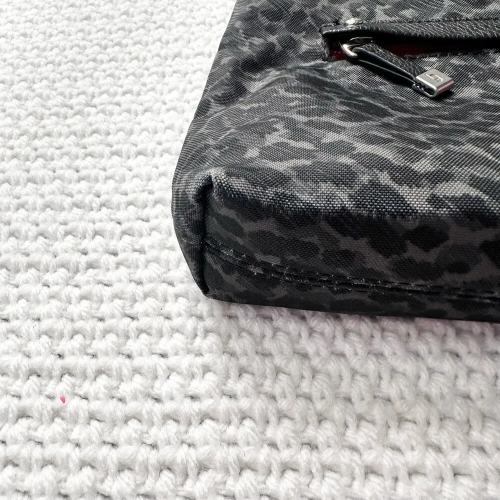 Baggalini Black Grey Leopard Cheetah Print All Around Crossbody Mini Bag - Image 6