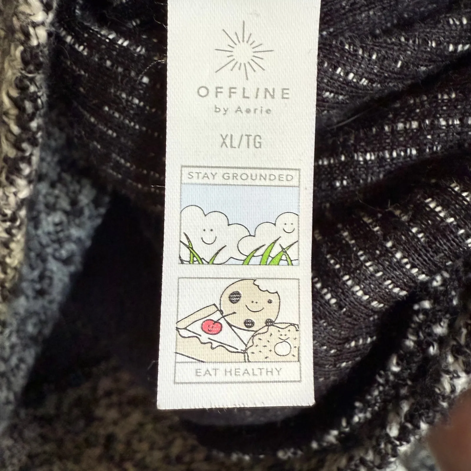OFFLINE By Aerie Snowday Mock‎ Neck Sweater Pullover Gray Black Speckled XL - Image 7