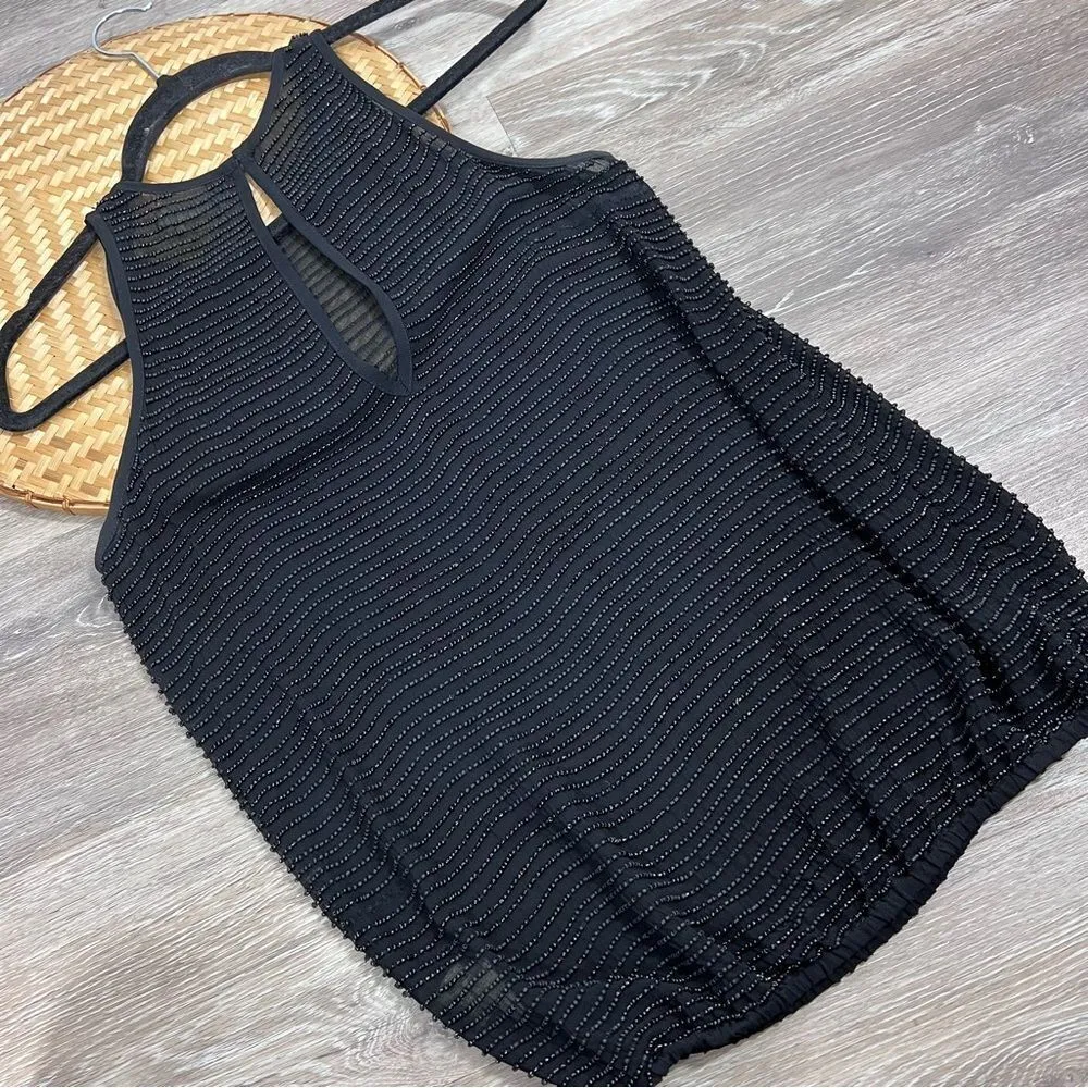 La’gence‎ black beaded sleeveless blouse - Image 7