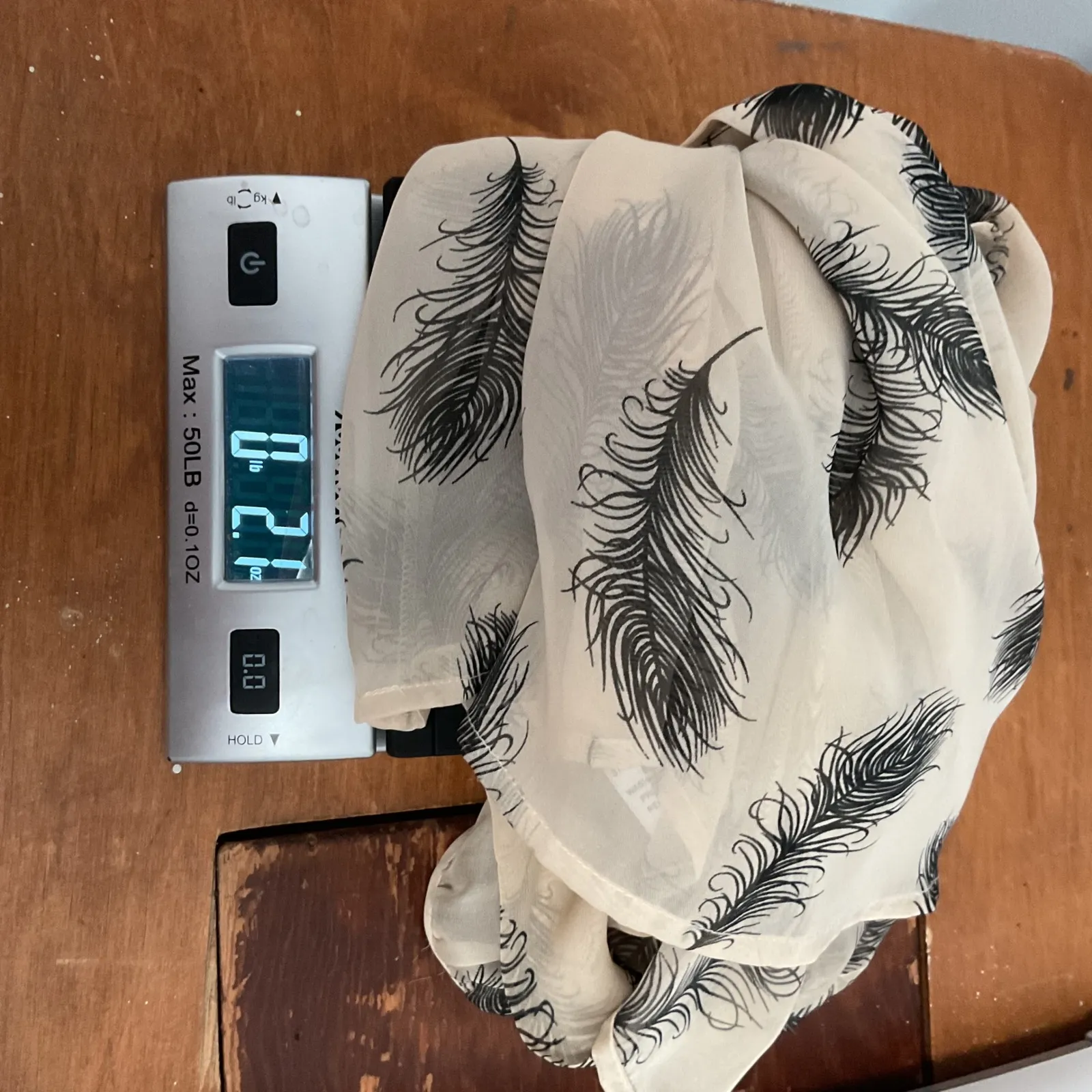 Criss Cross Feather Print Sheer Blouse Women's Medium Lightweight Bow Neck Black - Image 6