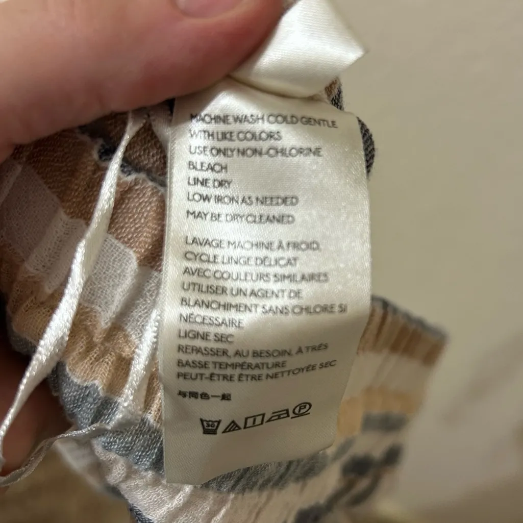 Free People Jones Beach Striped Wide Leg Pants in Blue, Brown, Cream - Size SP - Image 9