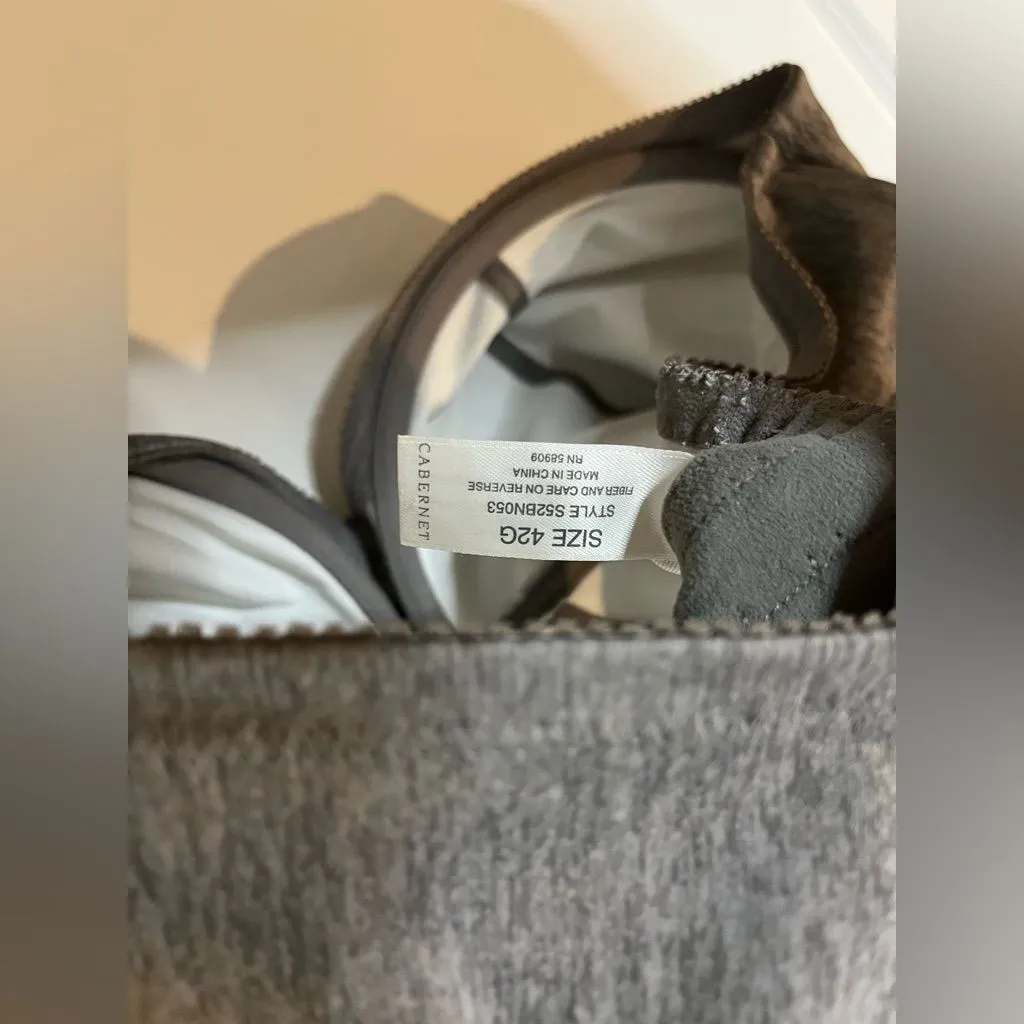 Cabernet Unlined Underwire Minimizer Brassiere Full Figure Coverage Bust Bra 42G Gray Size undefined - Image 12