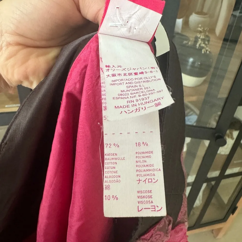 Vintage Y2K Oilily Patchwork Skirt midi Floral Boho Appliqué deadstock print Pink Size M - Image 10