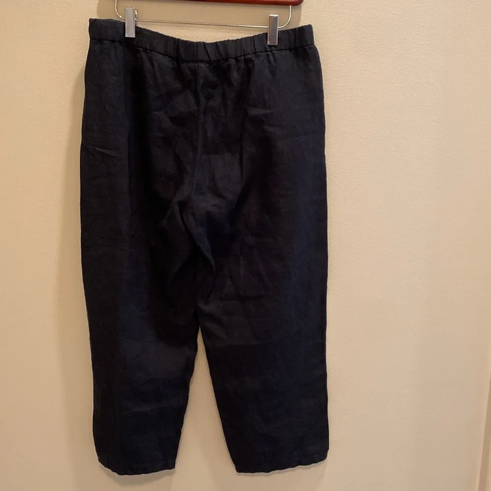 J Jill Love Linen Black Cropped Pants Size SMALL - Image 4