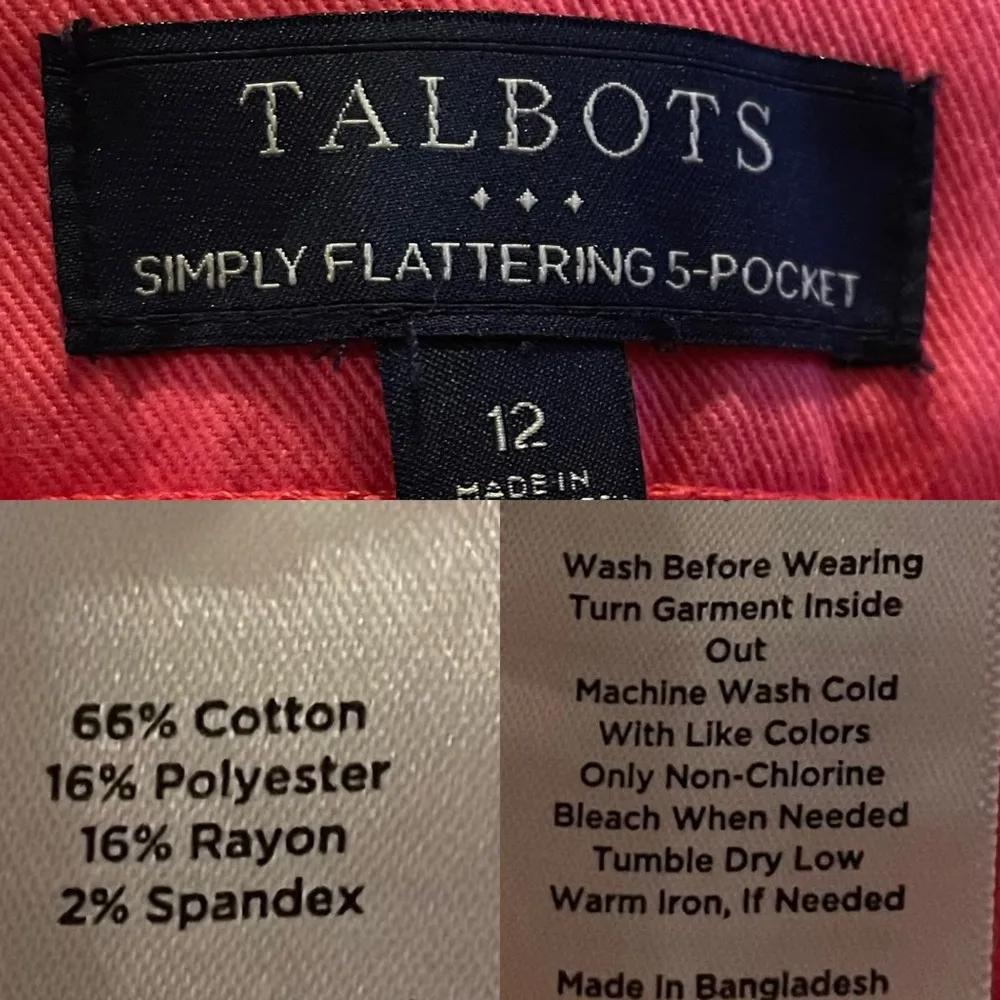 Talbots Womens Jeans Denim Pink Simply Flattering 5 Pocket Button Ankle Size 12 - Image 11