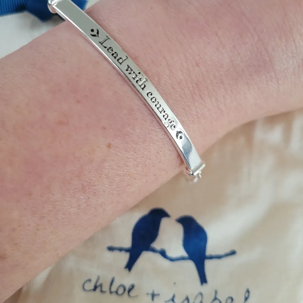 Chloe +Isabel Silver Lead with Courage Adjustable Bracelet - Image 2