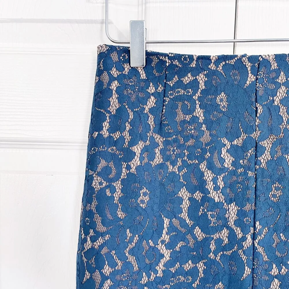 Keepsake The Label Every Way Lace Pencil Skirt Blue - Image 2