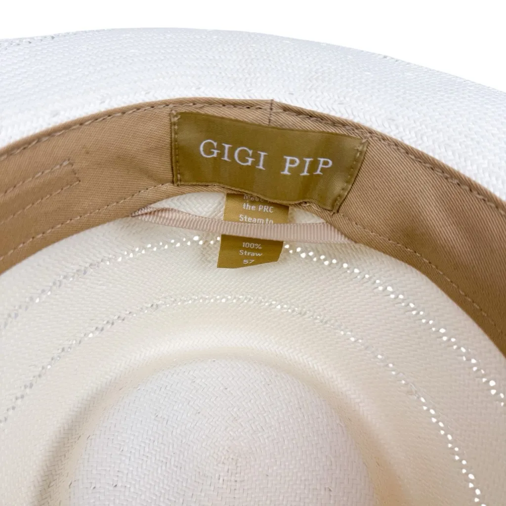 Gigi Pip Arlo Fedora Straw Hat Cream Woven Wide Brim Hat Size 57 (Small/ Medium) - Image 12