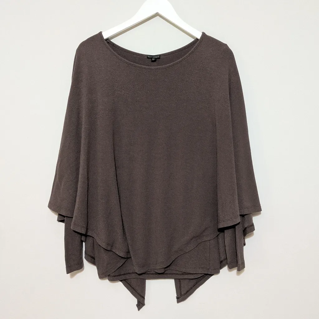 Coco + Carmen Minny Cardigan Poncho Layered Brown Women's Sweater Medium - Image 10