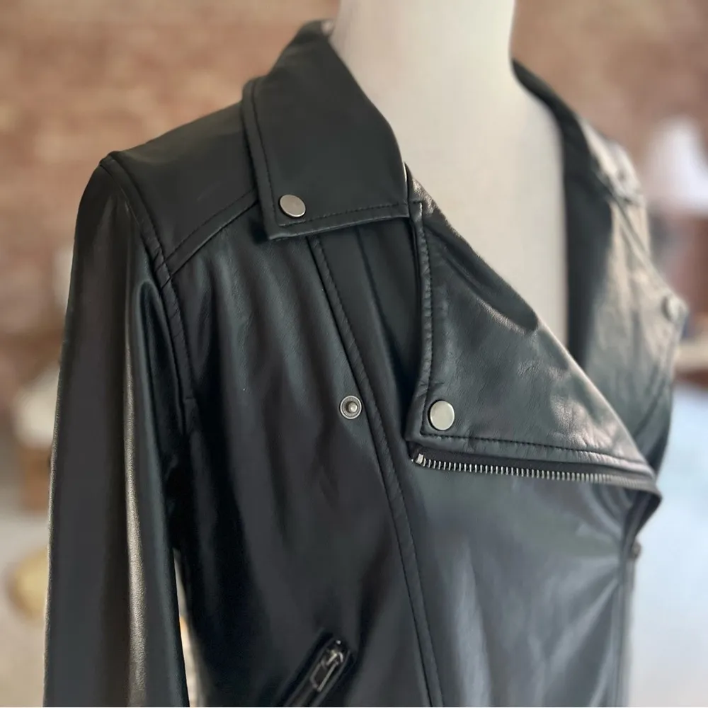Lysse Moto Jacket Black Faux Leather S Edgy Gorpcore Streetwear Chic Night Out - Image 12