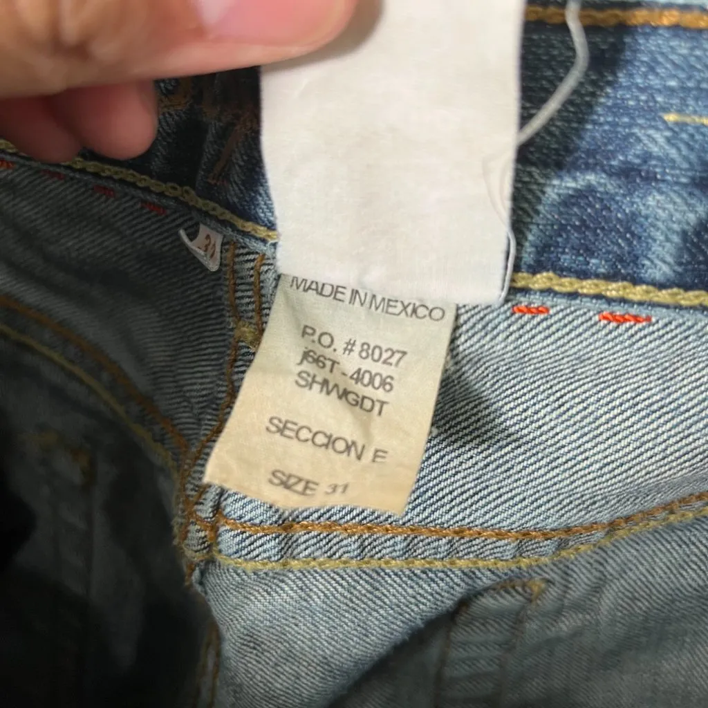 Vintage Y2k July 25 Patchwork‎ Boho Embroidered Distressed Flare Jeans Womens 31 Blue - Image 7