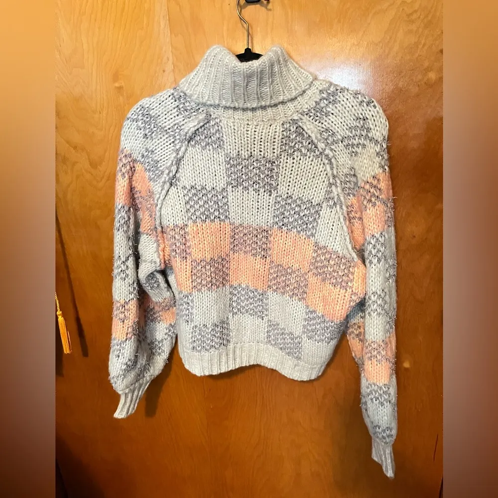 Lush Checkered Turtleneck Sweater size small - Image 2
