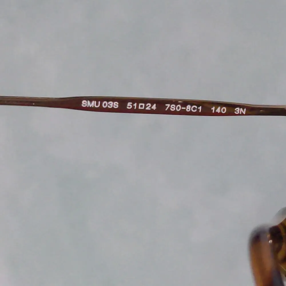 Miu Miu Light Havana Brown Sunglasses Jeweled Cat Eye 100% UV Protection - Image 10