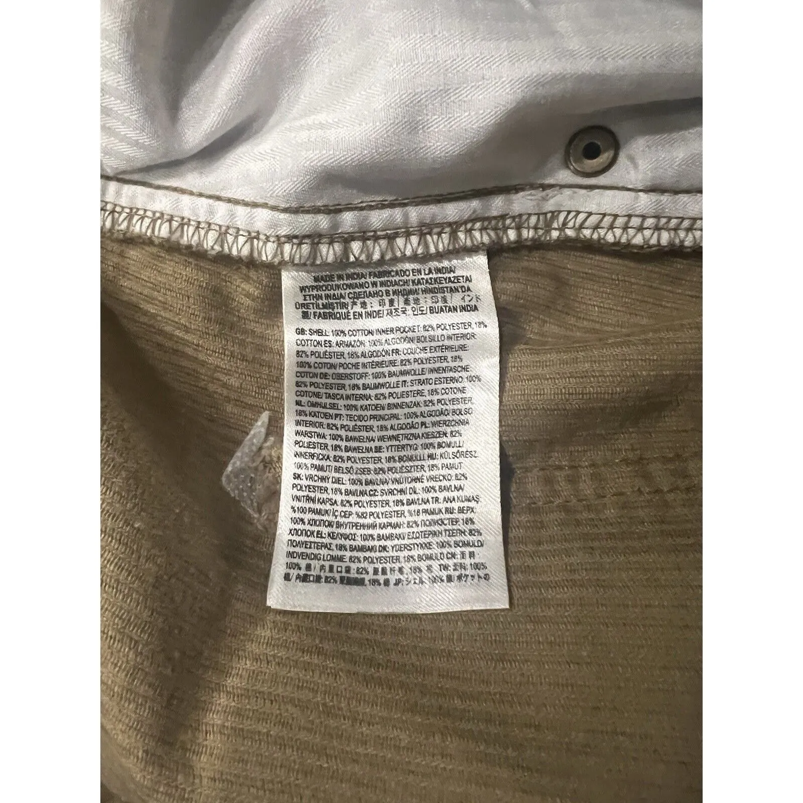 Vans Tan Ground Work‎ Corduroy Carpenter Mini Skirt 90s Grunge Style Size 29 - Image 5