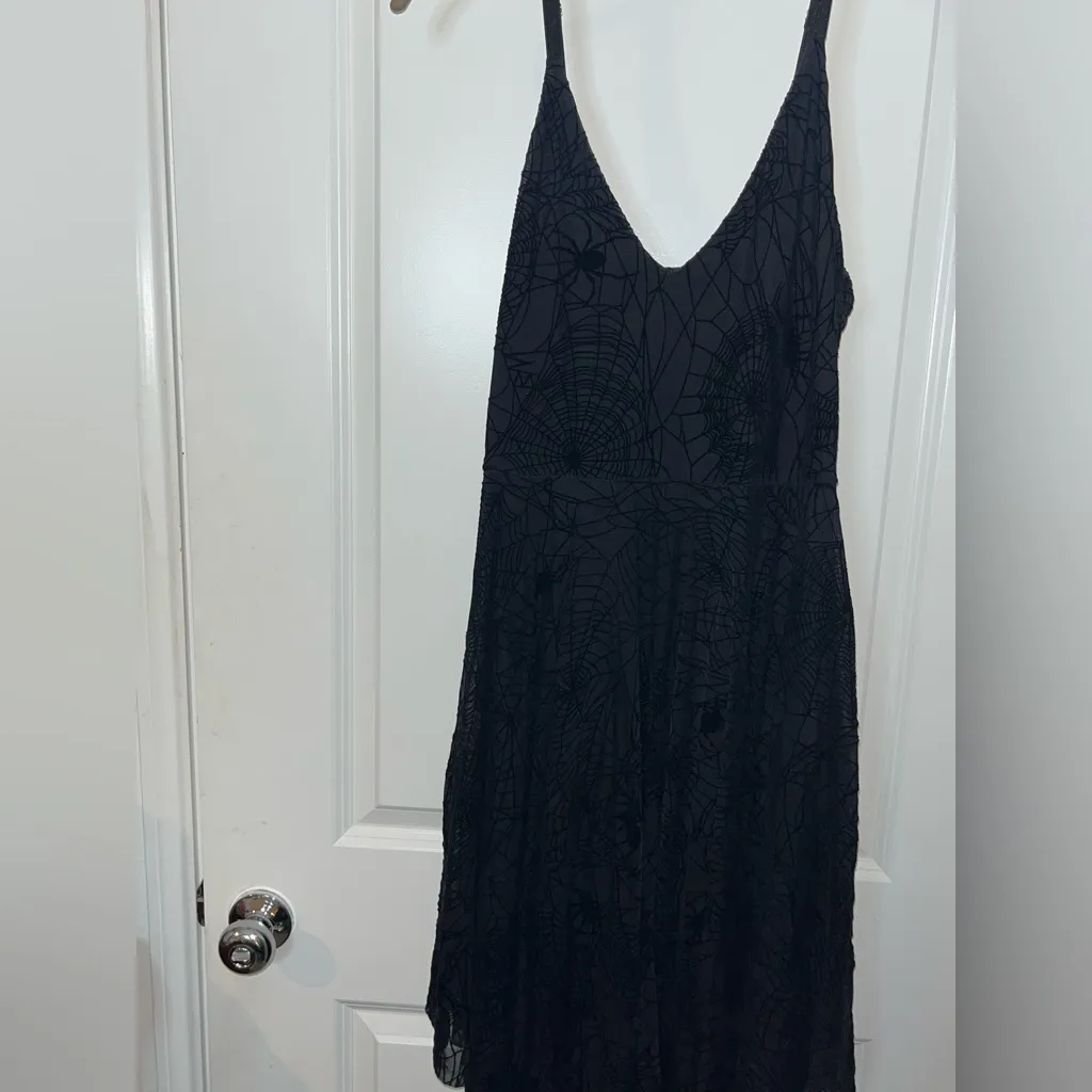 Black Milk CorpseBride Goth Burned Velvet Spider Threads Handkerchief Dress Sz M - Image 4