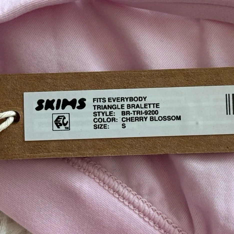 Skims Fits Everybody Triangle Bralette Cherry Blossom Size Small - Image 7