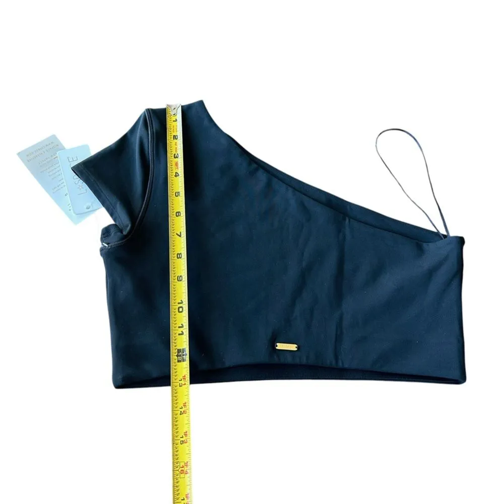 L*Space Size L Genesse One Shoulder Crop Top Solid Black‎ Basic Yoga Athleisure - Image 11