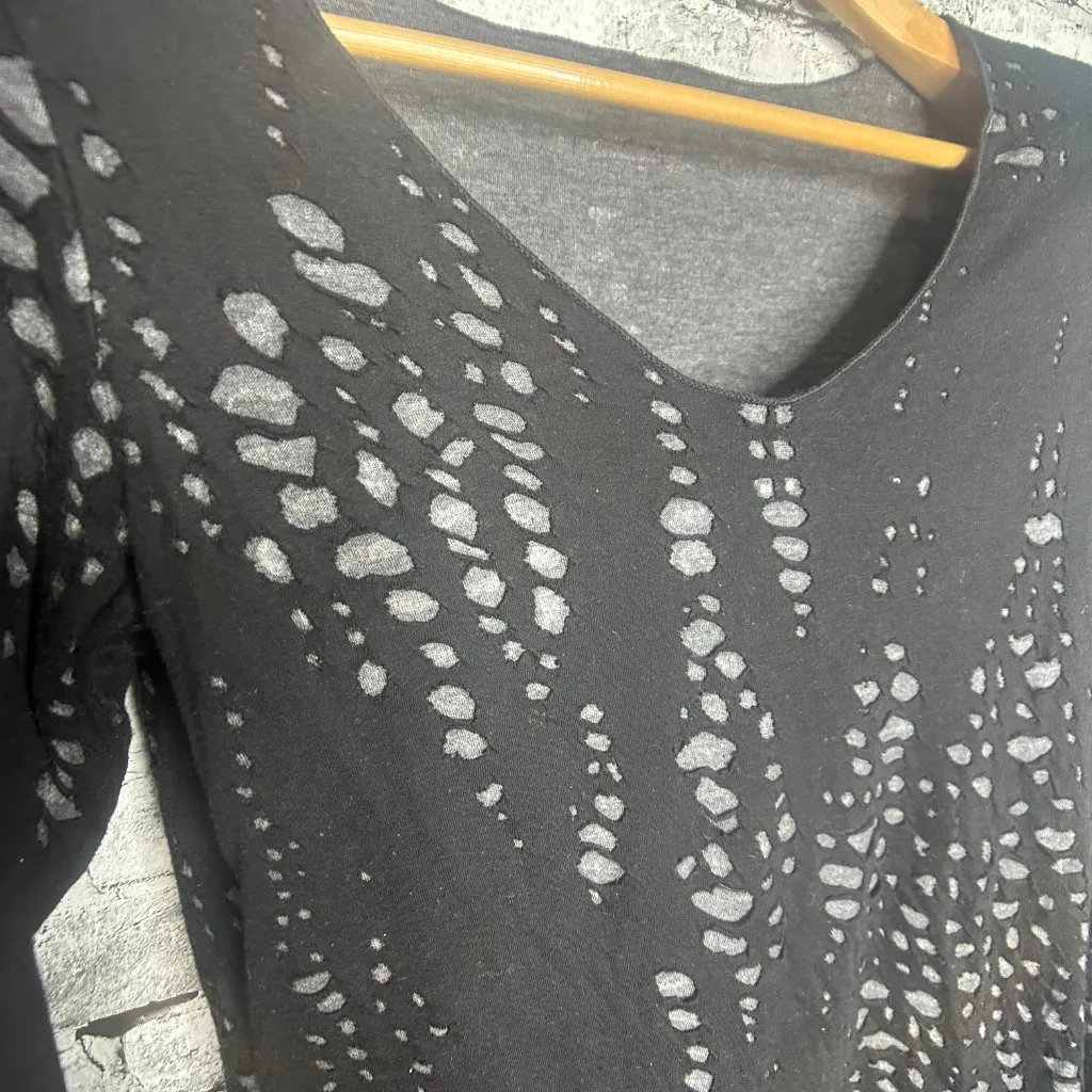 EUC Hard Tail Forever Womens Black and Grey Distress Long Sleeve Shirt Size L Size L - Image 5