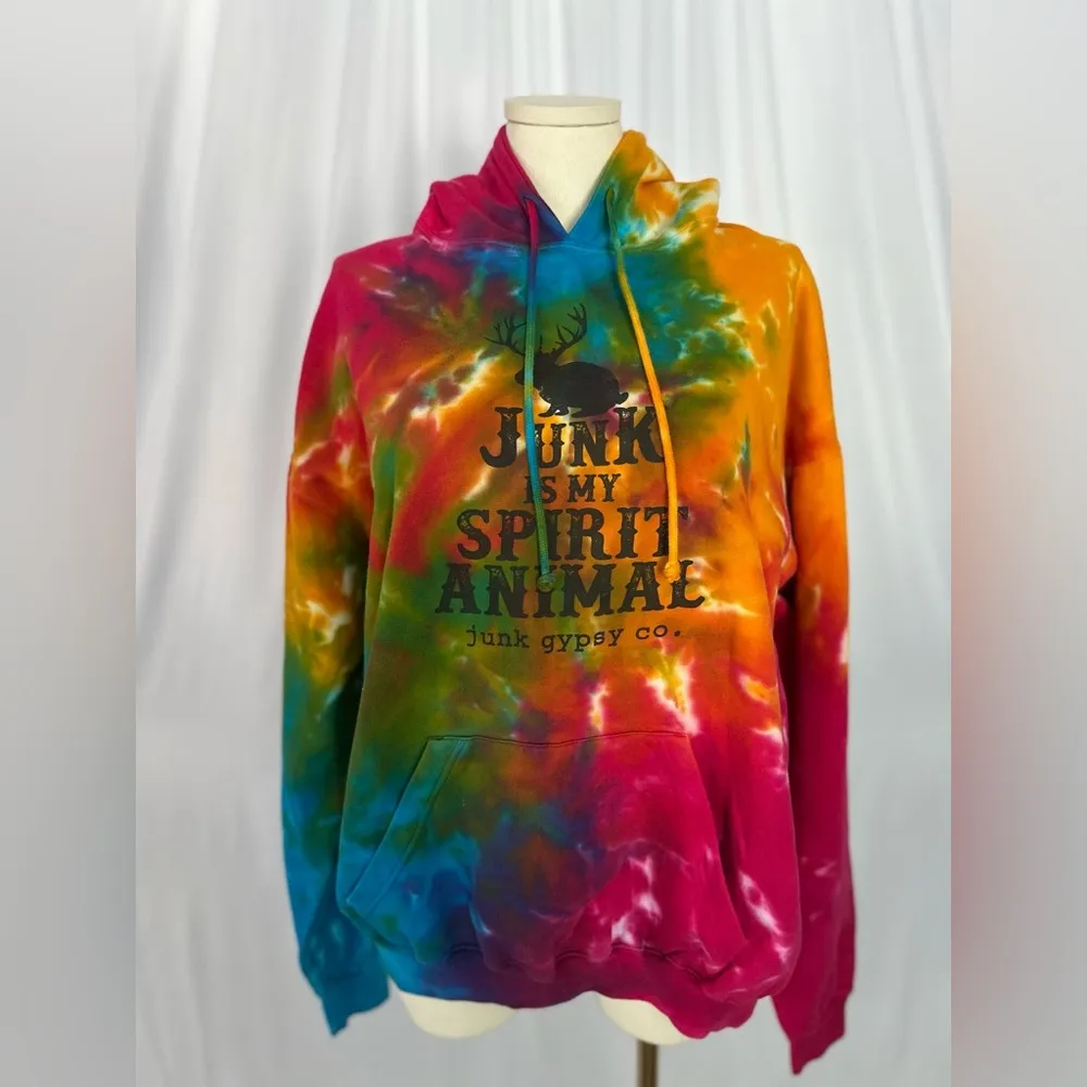 Junk Gypsy Colorful Tie-Dye Hoodie (798) - Image 2