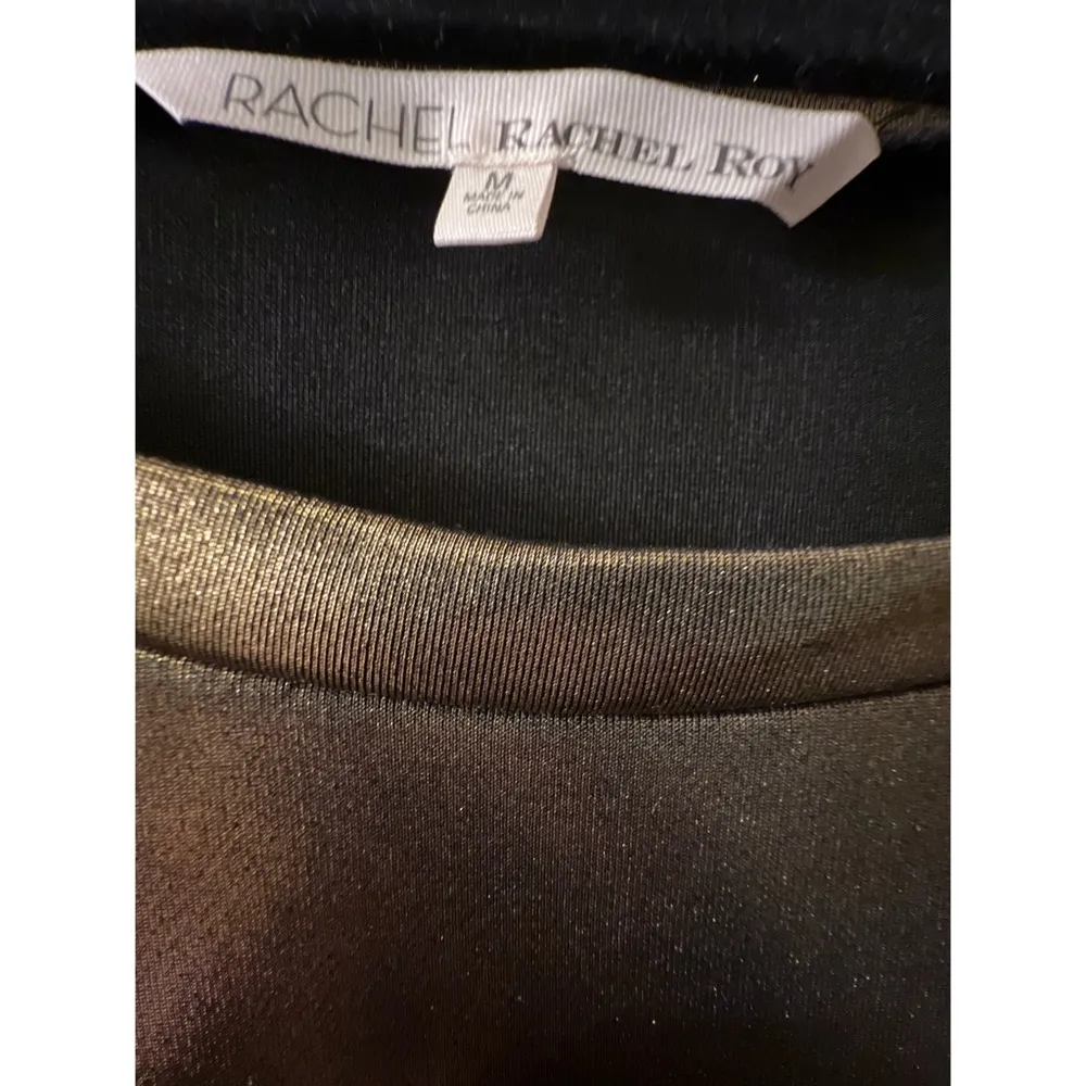 RACHEL Rachel Roy Gold Shimmer Blouse Sz M Size M - Image 4