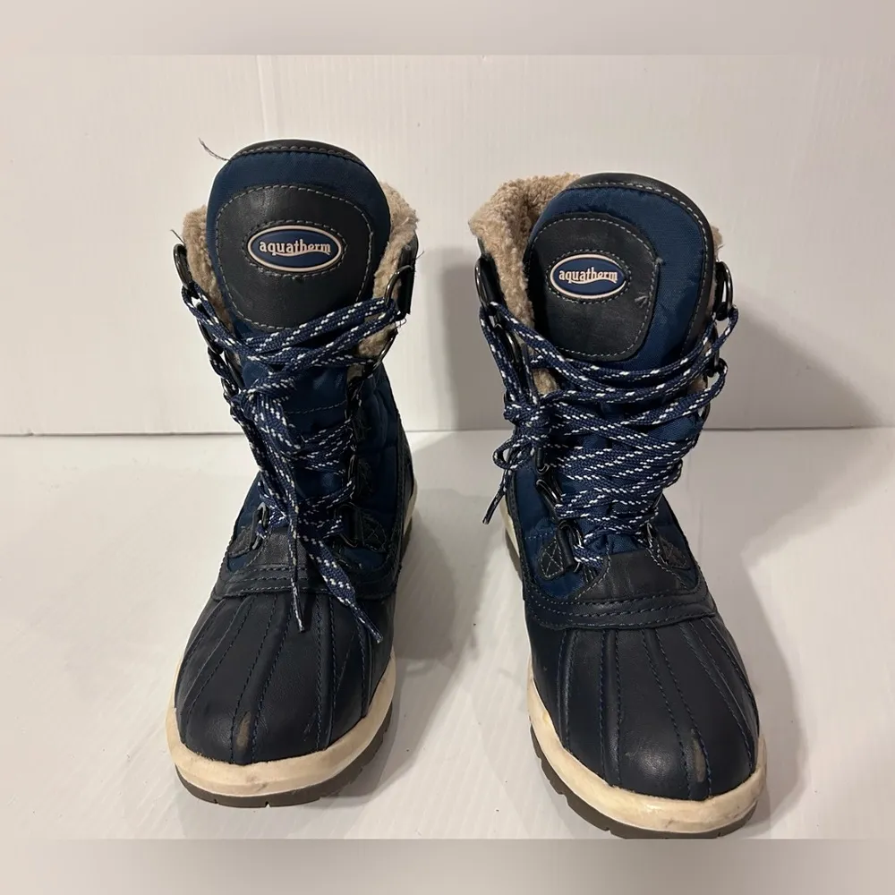 Aquatherm water resistance winter snow insulated boots women size 7 M Blue - Image 4