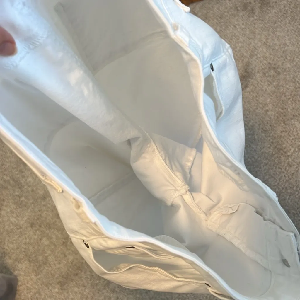 Eileen Fisher Mid-Rise White Slim Leg Ankle Jeans, 10 - Image 8