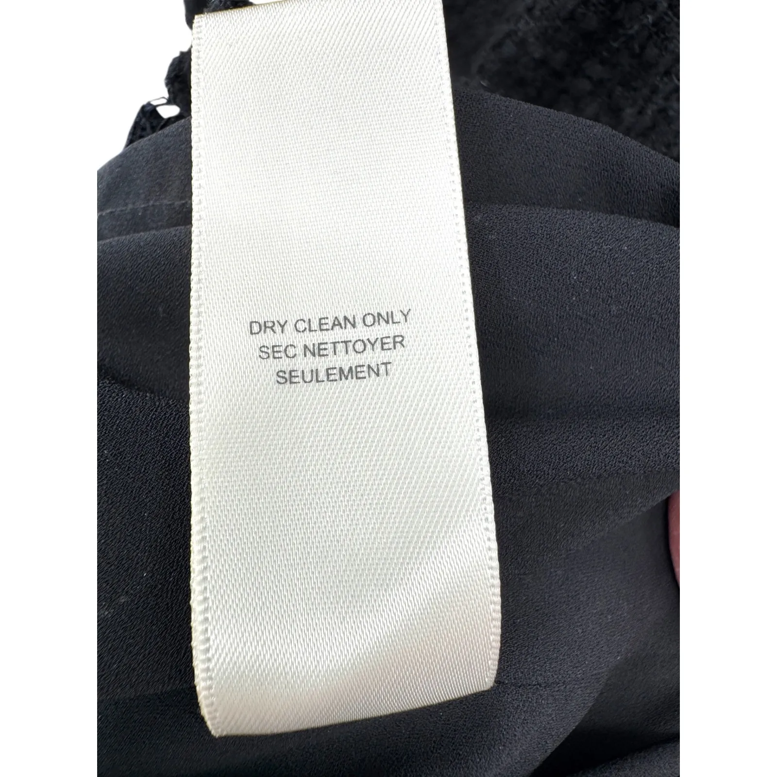 Rebecca Taylor Black Tweed Lace Trim V Neck Sleeveless Fit‎ Flare Dress Size 6 - Image 4