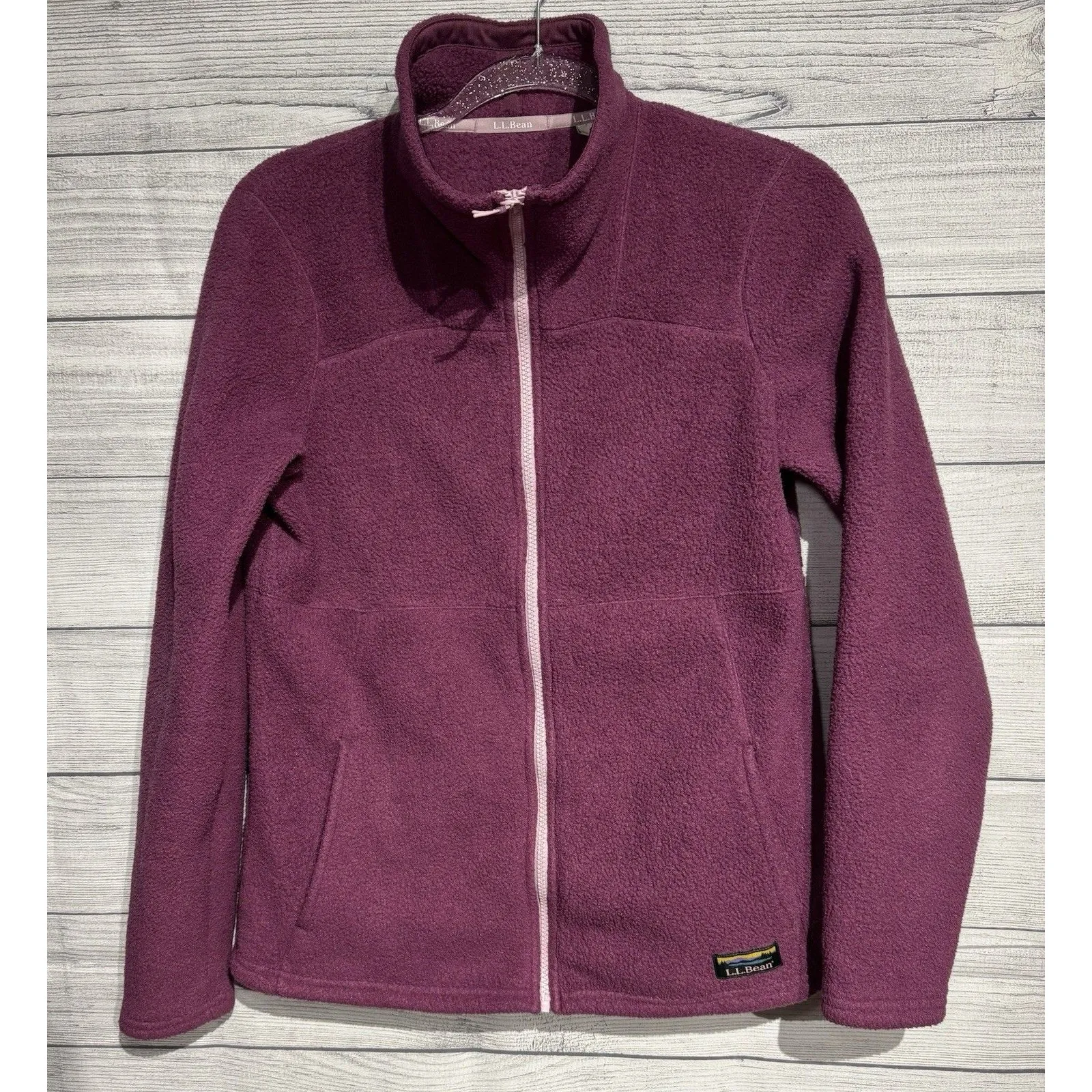 LL Bean Fleece Jacket Womens Small Katahdin Zip Up Pockets Outdoors Purple - Image 1