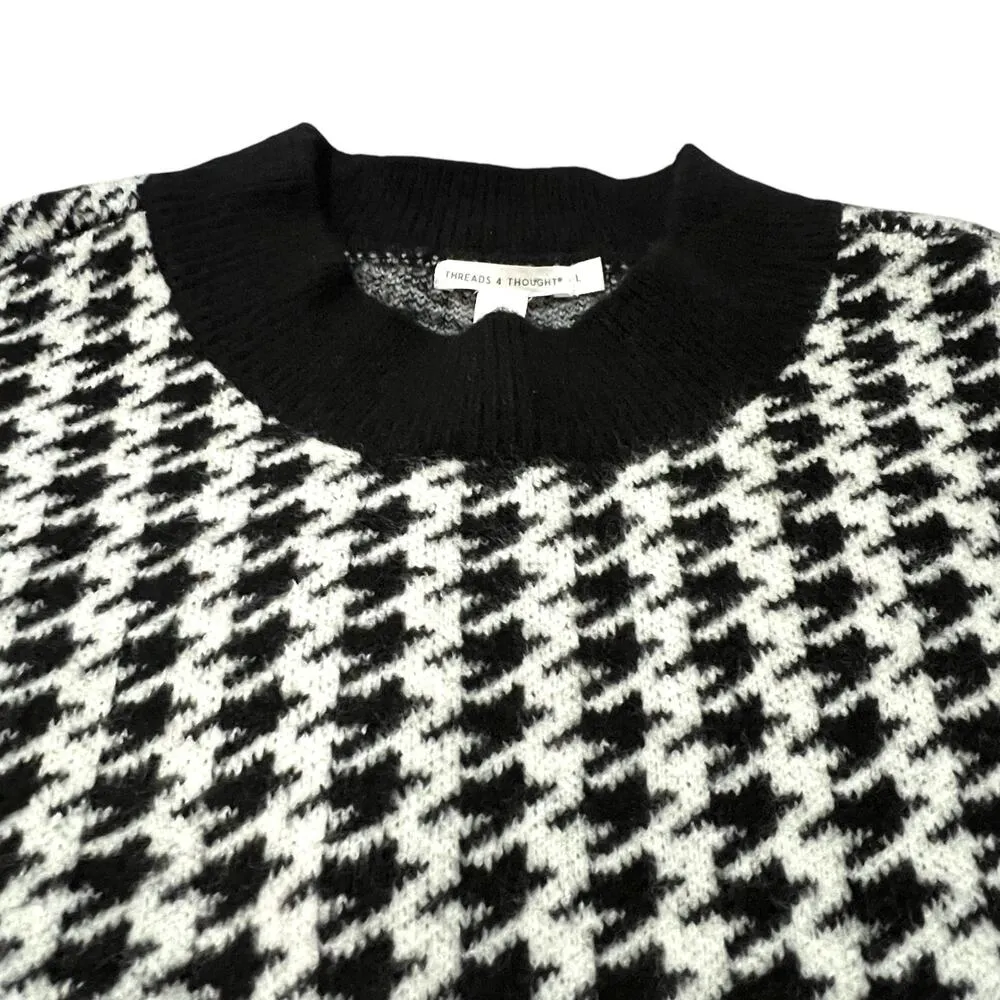 Threads 4 Thought LARGE Elexia Houndstooth Sweater - Pullover Crewneck Fluffy - Image 9