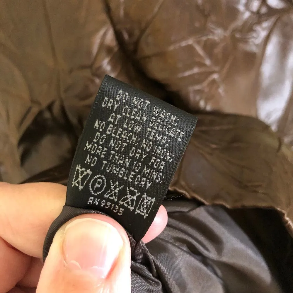 Lafayette 148 New York EUC Women's Brown Vegan Crinkle Leather Dress Blazer 6 - Image 3