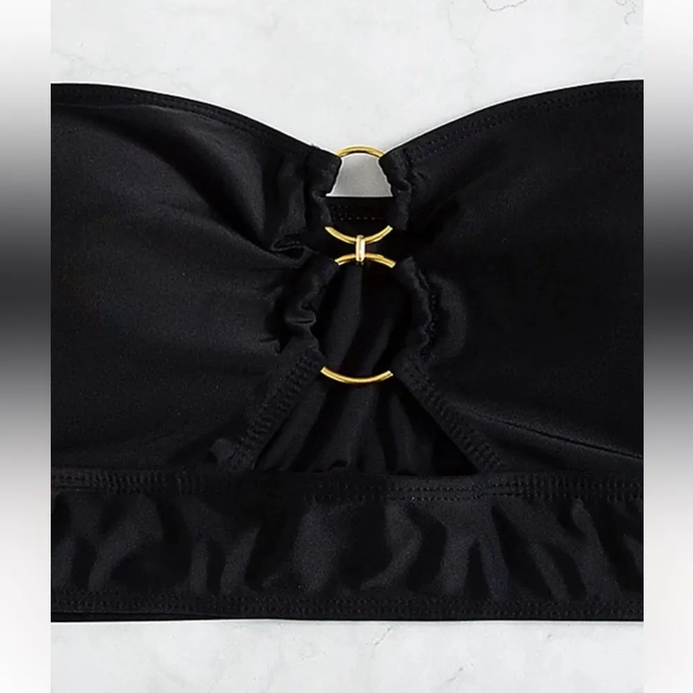 Black Strapless Bandeau Bikini Top - Image 4