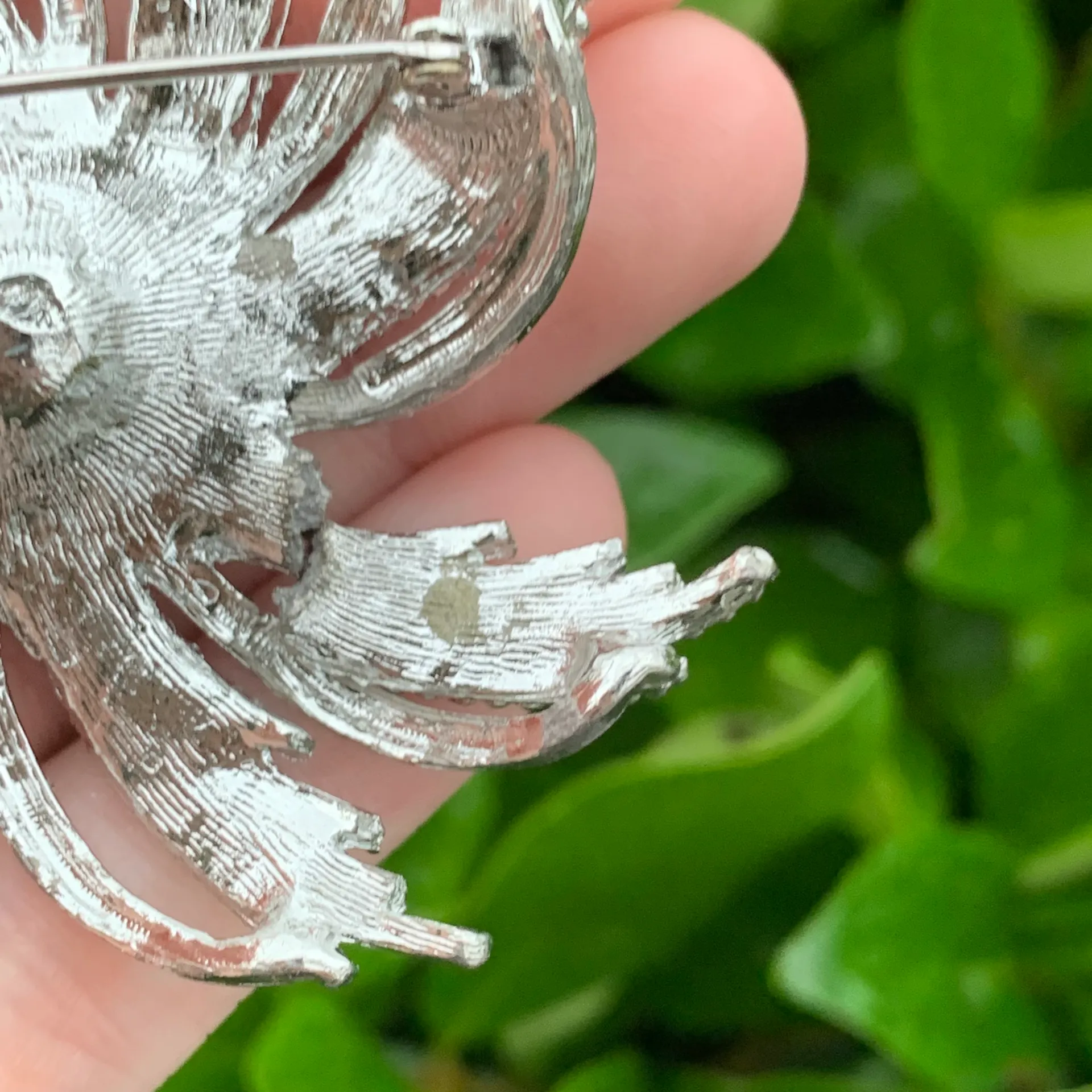 Silver Sarah Coventry brooch/Pin pinwheel // FLAWS SEE DESCRIPTION - Image 6