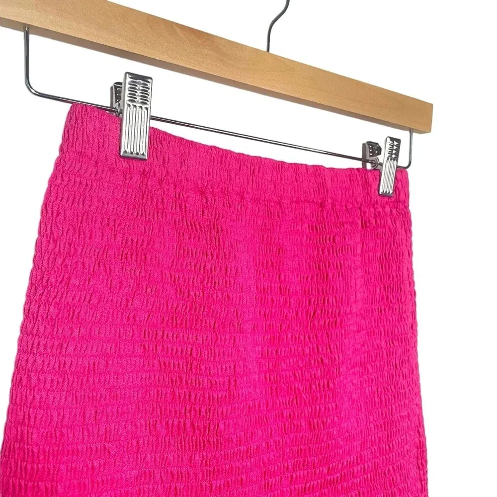 O. Vianca Women’s Shirred Smocked Ruffle Mini Skirt in Pink One Size - Image 3