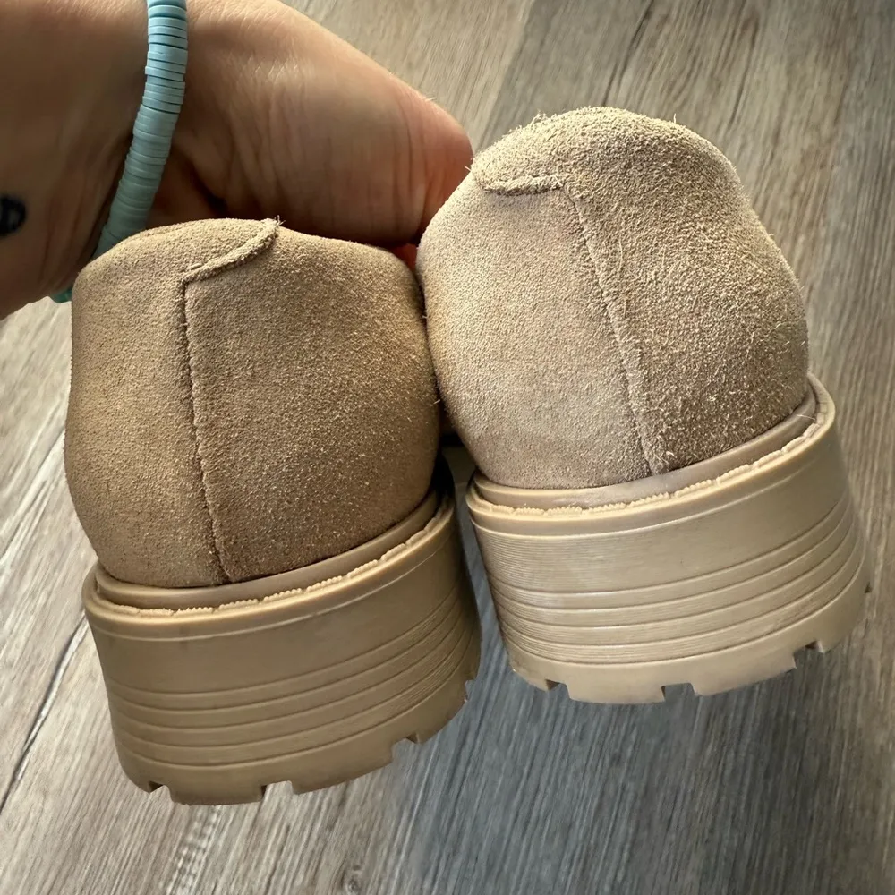 Clark’s Orinoco 2 Suede Loafers Slip On Shoes Beige Sand Fringe Tassels 6.5 37 - Image 8