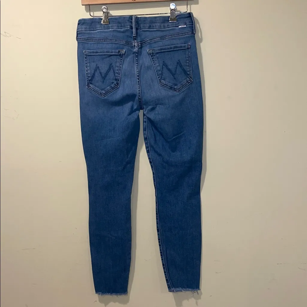 Women’s MOTHER The Looker Ankle Fray Jeans Wash Satisfaction Guaranteed Blue Size 29 - Image 4