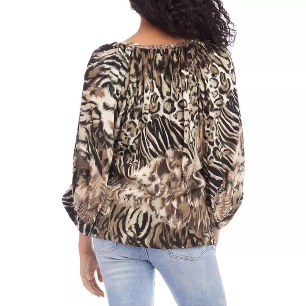 NWT Karen Kane Animal Print Blouse – Size Small – Chic Statement Top - Image 2