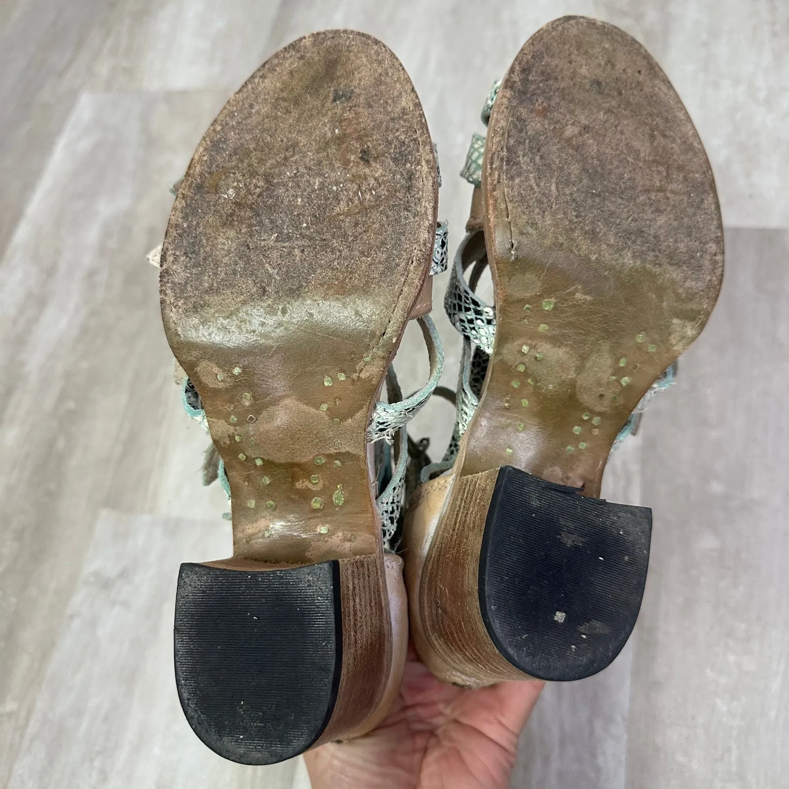 FreeBird Turquoise Casandra Sandal Bootie Size 7 Tan - Image 10