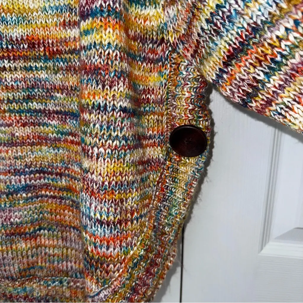 Ella Rose Acrylic Multicolor Knit Sweater Boxy Oversized Large Womens Sweater Red - Image 5