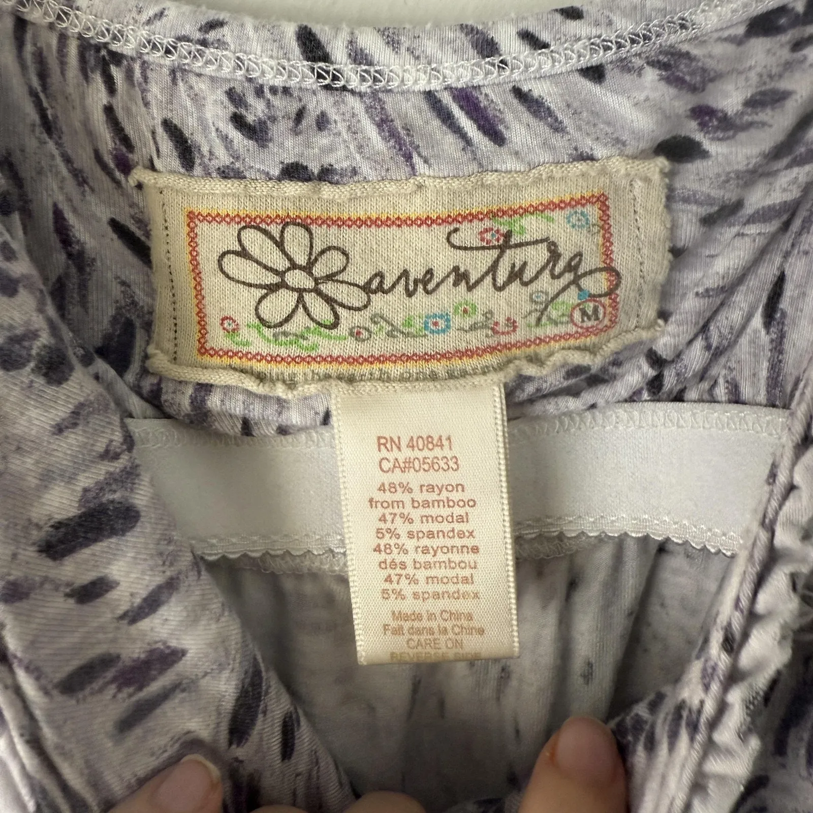 Aventura Tank Top Medium Gray Purple Swirl Print Sleeveless‎ Babydoll Y2k Style - Image 7