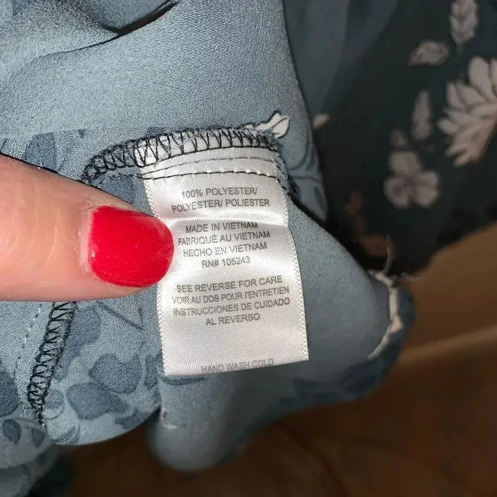 Marisela Blue Floral Peasant Blouse‎ 1X - Image 7