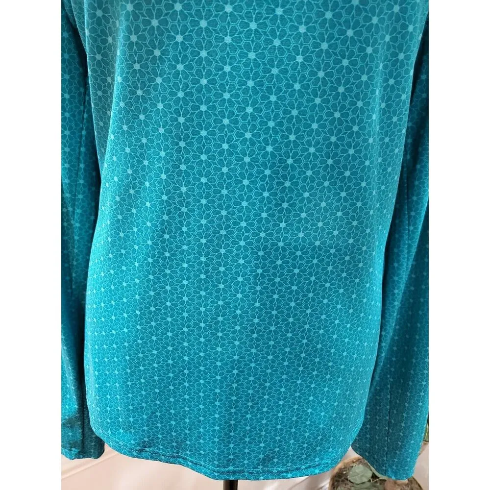 Hang Ten Women's Blue Polyester Round Neck Long Sleeve Casual Shirt Size 2XL - Image 4